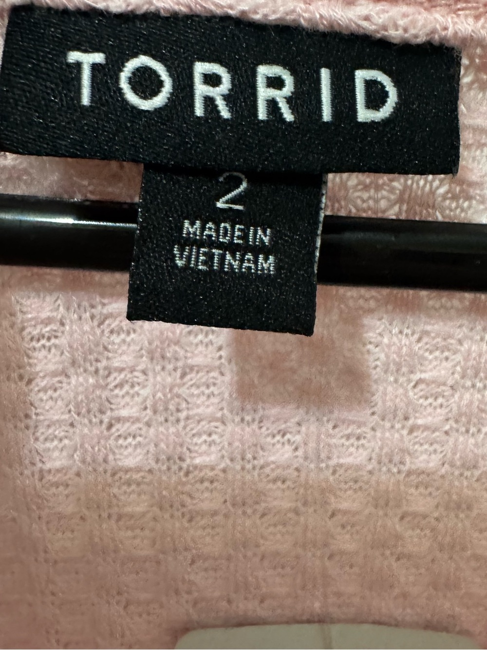 torrid Almond Blossom Pink Waffle V-Neck Long Sleeve Sweatshirt Size 2X - Picture 6 of 6